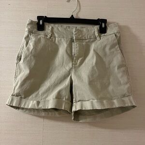 Oat New York tan khaki Cotton Cuff Hem Shorts 6/28